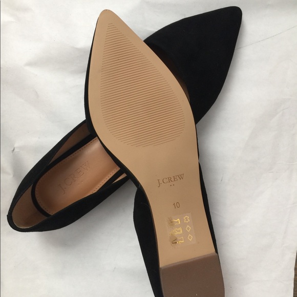 J Crew Zoe Suede D’Orsay flat BLACK 10M - Picture 3 of 6